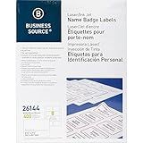 Business Source Laser/Inkjet Name Badge Labels