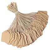Price Tags with String Attached - Cuttte 500PCS Kraft Paper Hang Tags for Labeling Gifts Bags Clothes Jewelry Retail Garage/Yard Sale for Pricing 1.4x1.8inch