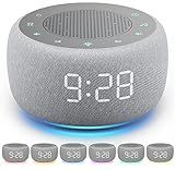 Buffbee Alarm Clock with Sound Machine for Bedrooms – 2-in-1 White Noise Machine for Sleep, Gentle Wake-Up with Soft Alarm Sounds, Ambient Night Light, Plug-in, Sleep Better, Wake Gently