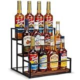 THYGIFTREE Coffee Syrup Rack Organizer 3-Tier 12 Syrup Bottles Holder Stand for Coffee Bar Station Storage Shelves for Syrup, Wine, Dressing for Kitchen