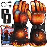 Heated Gloves for Men Women, 7.4V Rechargeable Hand Warmer Gloves with Touchscreen, Waterproof Non-Slip Electric Heated Glove for Winter Outdoor Work Motorcycling Skiing Hiking Fishing Arthritis Hands