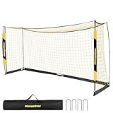 MangoStar Soccer Goal, 12X6 FT Soccer Goal for Backyard Portable Net Collapsible Metal Base, Quick Set Up Soccer Net for Indoor Outdoor Practice Training with Carry Bag