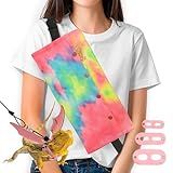 Bearded Dragon Leash and Harness Set, Beardie Carrier, Lizard Adjustable Harness with Leather Wings and Sling Bag, Reptile Small Pet Backpack Batwing Accessories (Pink)