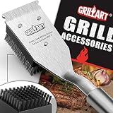GRILLART Grill Brush and Scraper, Wire BBQ Grill Brush for Outdoor Grill, 16.5” Grill Cleaning Brush BBQ Grill Accessories, Safe Grill Cleaner Brush-Ideal Gift for Men/Dad BBQ Brush for Grill Cleaning