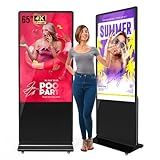 MWE 65 Inch 4K Touchscreen Kiosk, Indoor Floor Standing Digital Signage Displays, Advertising Display LCD Kiosk, Interactive Display Poster Android System with Auto Media Player, HDMI/USB/WIFI