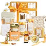 Birthday Gifts for Women, Almond Milk & Honey Relaxing Spa Gift Baskets for Women, Self Care Gifts Home Bath and Body Gifts Set for Mom, Girlfriend, Sister, Female Friends, Coworker