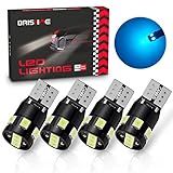 BRISHINE 300LM Extremely Bright Canbus Error Free 194 168 2825 W5W T10 LED Bulbs Ice Blue 9-SMD 2835 Chipsets for Dome Map Door Courtesy License Plate Lights(Pack of 4)