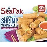 SeaPak Frozen Meals - Shrimp Spring Rolls with Sweet Chili Sauce, Easy to Bake Frozen Appetizers for Parties, 18 oz Spring Roll Delight