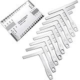 Mudder 10 Pieces Guitar Luthier Tools Include 9 Understring Guitar Radius Gauge and 1 String Action Gauge Ruler Measuring Tool for Bass Setup (Silver)