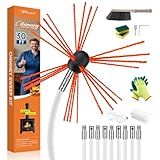 Bluesea 30 Feet Chimney Sweep Kit, Ergonomic Chimney Cleaning Kit, Extends Up to 30 Feet, Chimney Cleaner, Chimney Cleaning Tools, Chimney Cleaning System with Strong Brush, 9 Flexible Chimney Rods