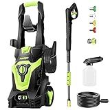 Pressure Washer, Foam Cannon, 4 Different Pressure Tips, Power Washer for Cars/Fences/Driveways/Home/Patios