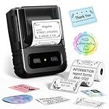 Ponek M102 Label Makers - Barcode Label Printer Thermal Label Maker with 7000+ Icons 700+ Templates for Small Business, Address, Barcode, Logo, Clothing, Mailing for Phones & PC, Black