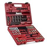 Reywoo 49 PC Thread Chaser Set, Metric and SAE Thread Restorer Tool with 22 Taps 24 Dies 3 Thread Files, Master Thread Cleaner Rethreading Kit in UNC UNF Metric Sizes