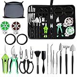 Bonsai Tree Kit, 20 Pcs Gardening Succulent Tools Set, Bonsai Tool Kit Include 262 Feet Bonsai Wire, 29.5"x29.5" Plant Repotting Mat, Bonsai Scissors, Pruning Shears, Unique Gift for Indoor Gardening