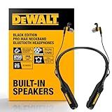 DEWALT Heavy Duty Black Edition 2-in-1 Neckband Bluetooth Headphones