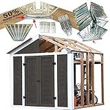 EZBUILDER 50 Structurally Stronger Truss Design Shed Builds 6in - 14in Widths Any Length Storage Garage Playhouse Easy Framing Kit 2x4 Basic Barn Roof Wood NOT Included