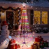 Christmas Cone Tree Lights 5.9ft, 240 LEDs RGB Outdoor Christmas Tree Lights with Remote Control, Waterproof String Lights Holiday Decorations for Yard Patio Garden Holiday - Multicolor