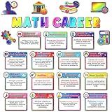 Funrous 15 Pcs Math Careers Bulletin Board Math Posters Back to School Classroom Decor Educational Essential Qualities for Middle and High College Students Classroom Teacher Supplies