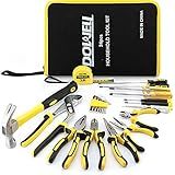DOWELL 24 Pieces Homeowner Tool Set, Home Repair Hand Tool Kit with Portable Tool Bag
