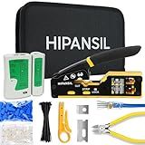 RJ45 Crimp Tool, Ethernet Crimper Tool Kit With CARRYING CASE, All-In-One Pass Through Network Cable Tool For Cutting, Stripping, Crimping Cat5 Cat6 RJ45 RJ11 RJ12 – Ideal For Home DIY, IT Technicians
