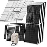 ECO-WORTHY 1600W Solar Tracker System: 8pcs 195W Monocrystalline Solar Panels, Expanded Version Dual-Axis Solar Tracking Kit with Power Box and Controller for Shed Farm Yard
