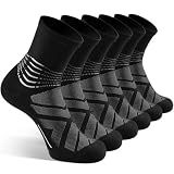 IRAMY Compression Ankle Support Crew Socks Men Women Wicking Plantar Fasciitis Relief Running Hiking Socks 3 Pairs