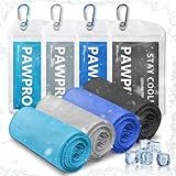 PAWPRO 4 Packs Cooling Towels for Neck and Face, Soft Breathable Gym Towels with Waterproof Bag & Carabiner, Multi-Colored Sweat Towels for Gym, Running, Yoga, Travel, Climb