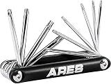 ARES 44000 10-Pc Tamper-Proof Folding Star Key Set - T6-T30, CR-V Steel