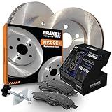 Brake X Rear Brake Pads and Rotors Kit with brake caliper compression tool replacement for 2010 TOYOTA MATRIX | NYX OE+ Rotors and Alpha Ceramic Brake Pads