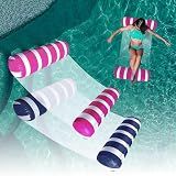 2-Pack Swimming Pool Float, Multi-Purpose Inflatable Pool Hammock (Saddle, Lounge Chair, Drifter), Water Hammock Lounge, (Navy Blue,Pink)