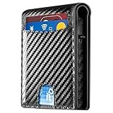2025 Wallet for Men - RFID Blocking [Functional & Practical] Bifold Slim Minimalist Credit Card Holder Pop Up Wallet Metal Case with Cash Slot, Front Pocket with ID Window, Gift Boxed (Carbon Fiber)