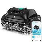 (2025 Upgrade) WYBOT C1 Robotic Pool Vacuum for Inground & Above Ground Pools, 150mins Cordless Pool Cleaner 4-in-1 Wall & Waterline Cleaning Up to 1,614sq.ft, Smart Navigation, App Support