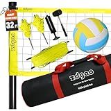 32FT Outdoor Portable Adjustable Height Volleyball Net System with Bag