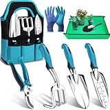 Kynup Garden Tools, 7 Piece Gardening Gift for Women&Men, Gardening Hand Tools Set, Ideal Gardening Supplies, Essentials, Garden Stuff, Rust-Proof, Stainless Steel, Aluminum Alloy Material
