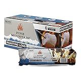 Pine Mountain Roasting Logs, Cooking firelogs for Campfire, Fireplace, Fire Pit, Outdoor and Indoor Use, 6 Pack