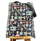 WZMPA Funny Sewing Cosmetic Makeup Bag Sewing Machine Gift Sewing Tools Canvas Zipper Pouch Bag Seamstress Quilters Gift (Sewing Tools BL TG)