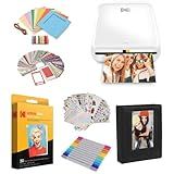 KODAK Step Printer Wireless Mobile Photo Printer with Zink Zero Ink Technology & Kodak App for iOS & Android (White) Gift Bundle