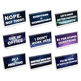 Office Desk Sign,Funny Desk Signs 33 Flip Over Messages Desktop Novelty Accessories For Office Holiday Colleague Coworkers Gag Gift Supplies-8 x 5 inches