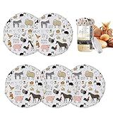 Sourdough Starter Jar Cloth Covers,Dogs Pigs Horses Chickens Farm Animals Reusable Fabric Lids for Enhanced Fermentation Preservation to Increase Fermentation Cover for Bread Cover（5 Pack）