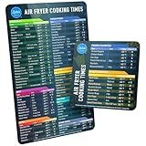 Air Fryer Magnetic Cheat Sheet Set - Air Fryer Accessories Cookbook - As Seen on The Today Show an Easy to Use AirFryer Time Chart Set - Strong Magnet Quick Reference Cooking Guide for Frying (Black)