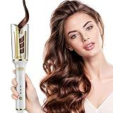 VISKS Professional Anti-Tangle Rotating Curling Iron, 1" Barrel with Large Slot & 3 Temperature Settings, Dual Voltage with Auto Shut-Off