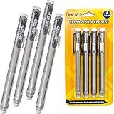 June Gold 4 Pack of Retractable Mechanical Pen Erasers - Latex-Free, White Vinyl, & Precision Erasing