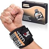 Wristband for Holding Screws Nails, Drill Bits Tool Belts for Men, Durable Nylon, Stocking Stuffs Gifts for Husband (Text:I MY WIFE)
