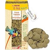 Sera O-Nip Nature 24 Tabs 0.6 oz | Complete Feed for All Ornamental Fish | Adhesive Tablets Stick to The Aquarium Glass | High Protein | No Dyes & Preservatives | with Bloodworms, Krill & Tubifex