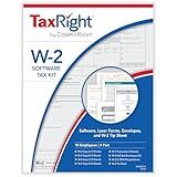 ComplyRight 2025 TaxRight W-2 Tax Kit (4-Part) | 10 Employees | Self-Seal Envelopes | Software