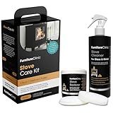 Furniture Clinic Stove Care Kit – Clean & Restore Log Burners, Grates, & Fireplaces | Removes Soot & Dirt | One Bottle Glass & Metal Cleaner + Stove Polish | 500ml / 17 Fl Oz Each Bottle