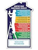Safety Magnets by ZOCO – 300-Pack Custom Home Maintenance Checklist Magnets – Man Construction Worker Design – Personalized Handout for Real Estate, Contractors & Service Businesses – 6.125" x 3.75"