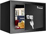 Bonsaii Safe Box with Key Lock, Steel Security Lock Box, 0.23 Cubic Feet, 9.06" W x 6.69" D x 6.69" H, Small Hidden Safe for Cash Jewelry