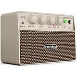 Flatsons FBA-10 Guitar Amp, 10W Mini Electric Guitar Amplifier with Clean/Drive Channel, 6H Work, USB-C Rechargeable, 3.5mm Headphone/AUX, Wireless Portable Amp for Indoor Practice, Travel (White)