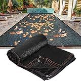 20x40 FT Pool Leaf Cover for Inground Pool Cover Durable Mesh Pool Cover with Grommets and Rope,Pool Net Cover for Leaf Protection.